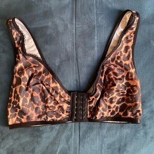 Leopard-Print Wireless Bralette in Brown